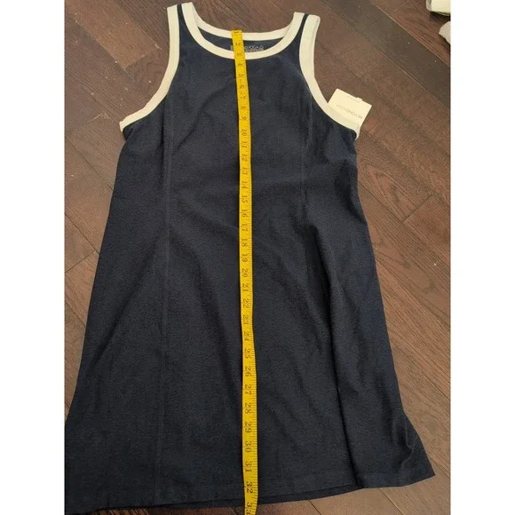 Beyond Yoga Spacedye Outlines Dress Mini Tank Dress Tennis Navy White Size Large - Picture 6 of 7